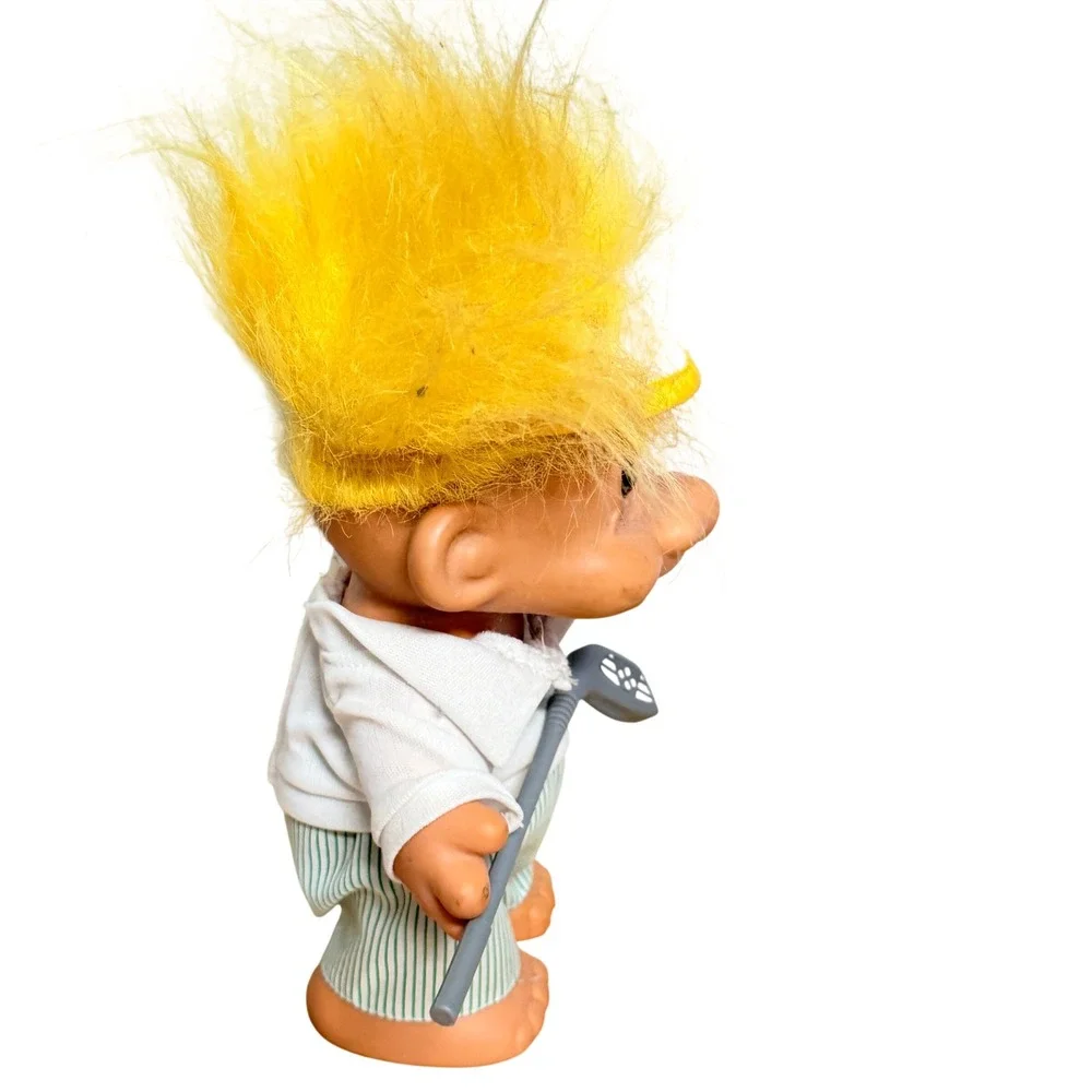Vintage Russ Troll Doll‎ Golfer with Club Yellow Hair ~9